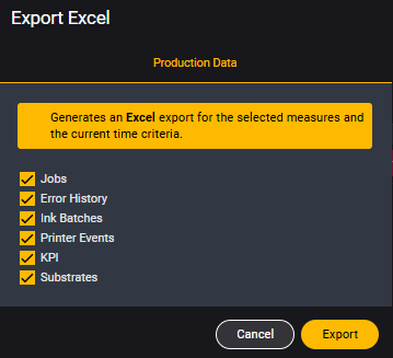 Excel Export Overlay